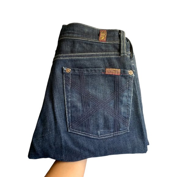 7 For All Mankind Mia Womens Jeans Tag 24 Blue Boot Cut Low-Rise W25xL32 Denim - Picture 1 of 12